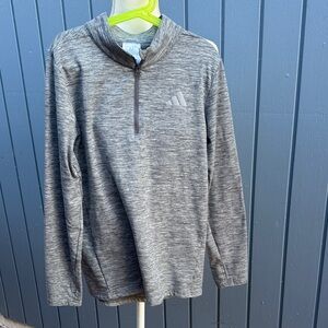 Adidas Gray Slim Fit Quarter-Zip